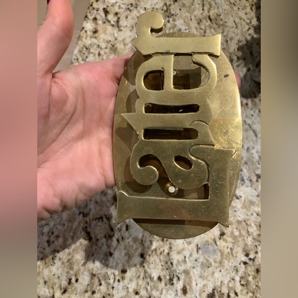 Vintage Mid Century Brass Later Paperweight Desk Organizer Clip Letter Holder - Picture 15 of 15